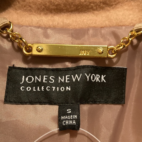 JONES NEW YORK Cognac/Tan Wool Blend Double Breasted Coat Women’s Size S - Picture 3 of 15